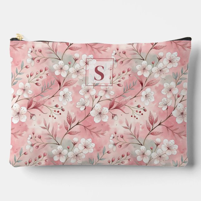 Pochette À Accessoires Pink cherry blossom monogram (Recto)