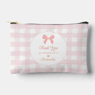 Pochette À Accessoires Pink En vichy Rose Bow Anniversaire Faveurs