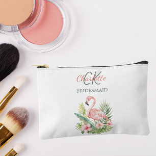 Pochette À Accessoires Pink flamingo monogramme tropical