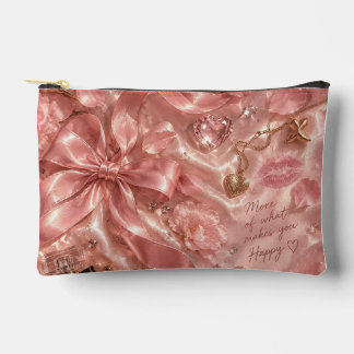 Pochette À Accessoires Pink Floral Makeup Bag Romantic Girly Glam Design