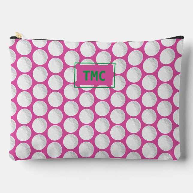 Pochette À Accessoires Pink Ladies Golf INITIALS Green Preppy Fun (Recto)