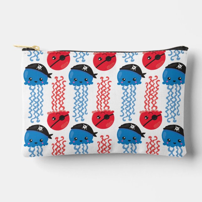 Pochette À Accessoires Pirate Jellyfish, Motif de méduses, Sea Animaux (Recto)