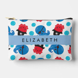Pochette À Accessoires Pirate Octopus, Motif Octopus, Mer, Votre Nom