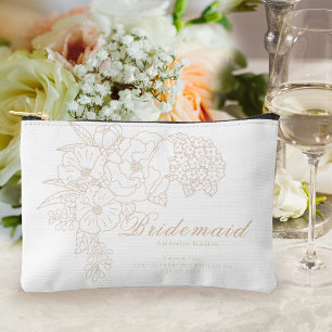 Pochette À Accessoires Pivoines blanches ivoire de demoiselle d'honneur r