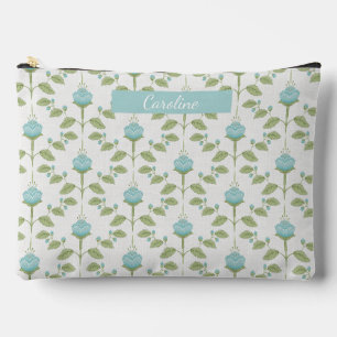 Pochette À Accessoires Pivoines Bleues et Vertes Grandmillenial