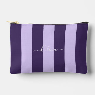 Pochette À Accessoires PixDezines Monogram Cabana Rayure Prune Lilas