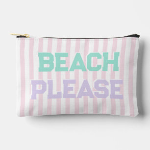 Pochette À Accessoires Plage S'Il Vous Plaît - Joli Pastel & Bandes Roses