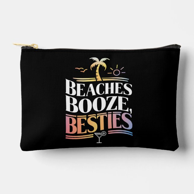 Pochette À Accessoires Plages Booze & Besties Coconut Tree été (Recto)