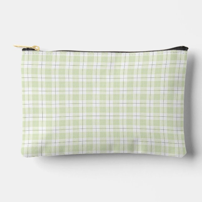 Pochette À Accessoires Plaid Carré simple en vert (Recto)