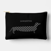 Plaid Dachshund sur Black Personnalisé