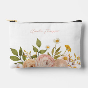 Pochette À Accessoires Plutôt rose Personnalisé Floral