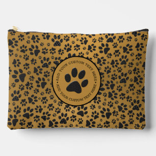 Pochette À Accessoires Poches de chien noir et blanc Pointe Polka en or m
