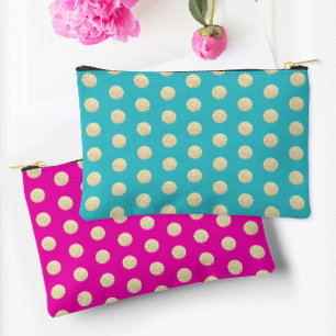 Pochette À Accessoires Points Glitter Girly Rose Et Aqua Tendances