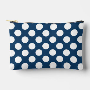Pochette À Accessoires Pois Bleus de la Marine, Motif à points Polka, poi