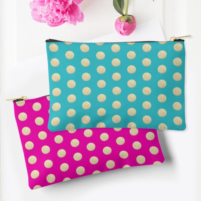 Pochette À Accessoires Pois branchés de la Glitterie Fille Rose et Aqua (Créateur téléchargé)