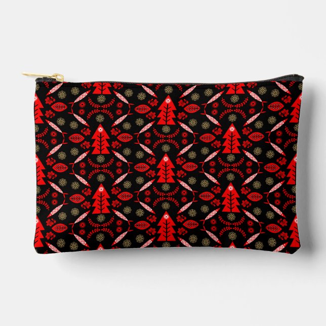 Pochette À Accessoires Poisson d'art populaire nordique (Recto)