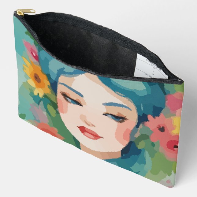 Pochette À Accessoires Portrait Floral Daydream (Ouvrir)