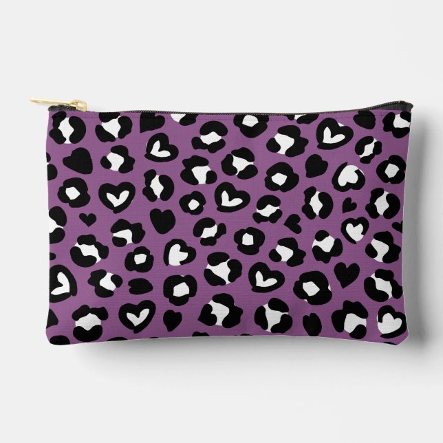 Pochette À Accessoires Poster de animal, Léopard Violet, Spots De Cheetah (Recto)