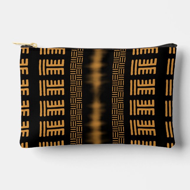 Pochette À Accessoires Pouch de conception tribale africaine de Bogolan (Recto)