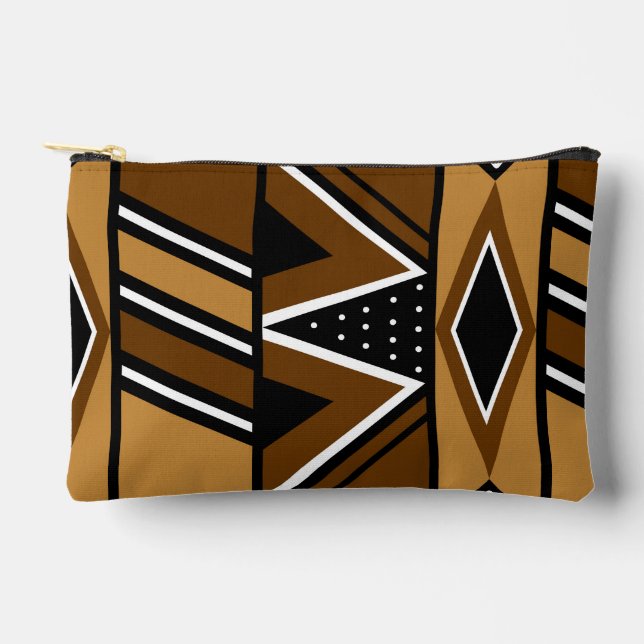 Pochette À Accessoires Pouch de conception tribale africaine de Bogolan (Recto)