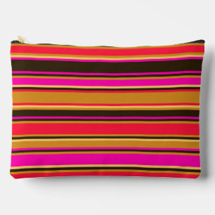 Pochette À Accessoires Pouch Gras Or, Rouge & Magenta Striped