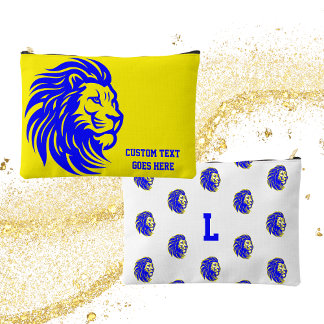 Pochette À Accessoires Poupée de crayon Lion Mascot bleu et jaune