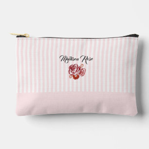 Pochette À Accessoires Préppie de la bande de peinture Rose personnalisée