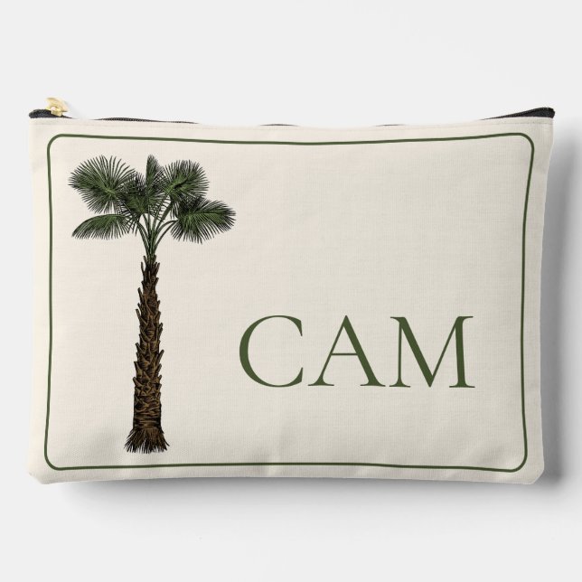 Pochette À Accessoires Preppy Coastal Palm Tree Monogram (Recto)