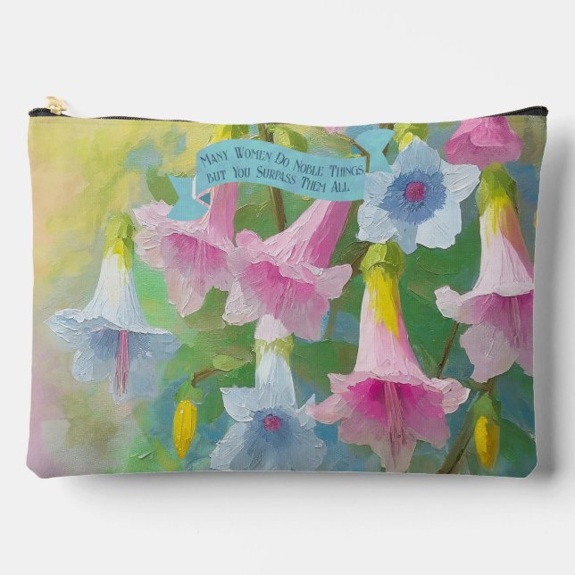 Pochette À Accessoires Proverbes 31:29, Fête des mères de trompettes d'an (Recto)