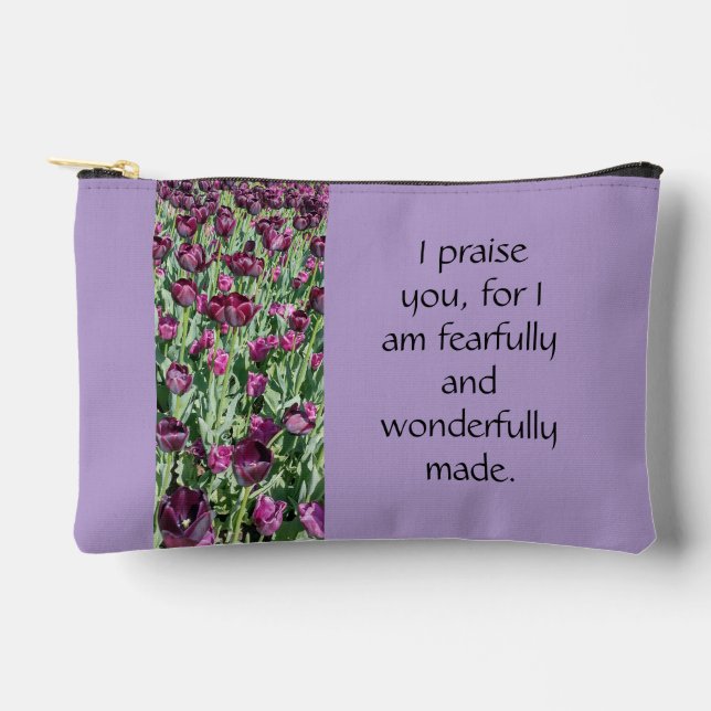 Pochette À Accessoires Psaume 139:14 Violet/Lavande (Recto)