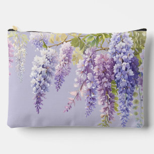 Pochette À Accessoires Purple lavande aquarelle glycine florale lilas