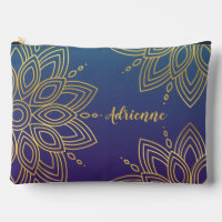 Purple Turquoise Gradient Faux Gold Mandala