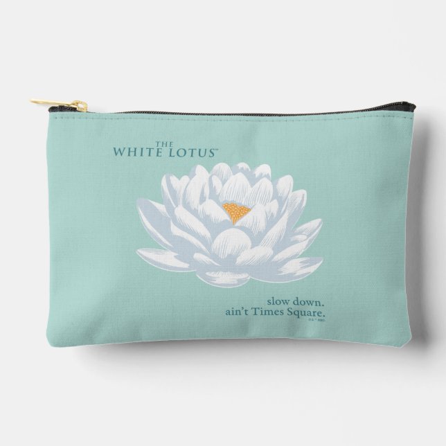 Pochette À Accessoires Ralentissez, Ain’t Times Carré - Le Lotus Blanc (Recto)