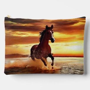 Pochette À Accessoires Randonnée À Cheval Sauvage À Travers Le Surf