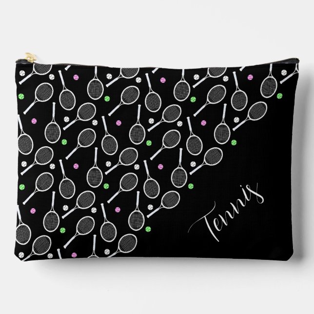 Pochette À Accessoires Raquettes et balles de tennis Black Extravagant (Recto)
