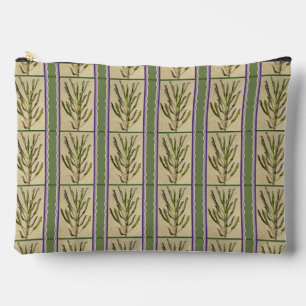Pochette À Accessoires Rayures de Kalanchoes sur Vert de Mousse