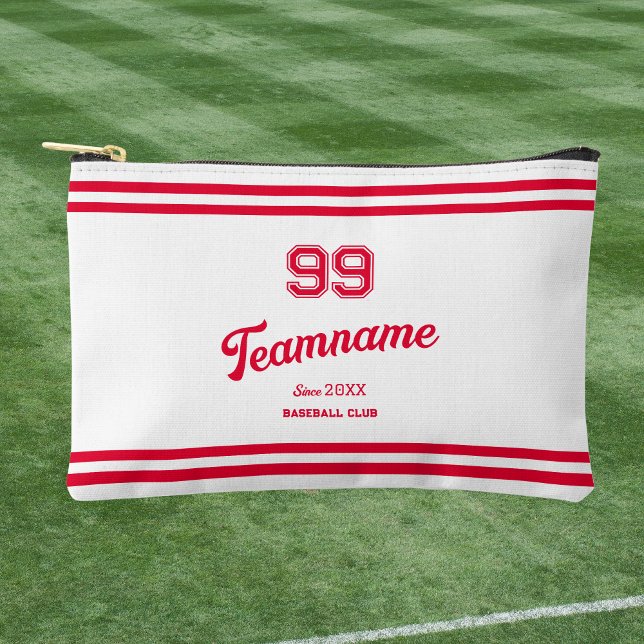 Pochette À Accessoires Red Baseball Club Custom Player Numéro et nom de l (Créateur téléchargé)