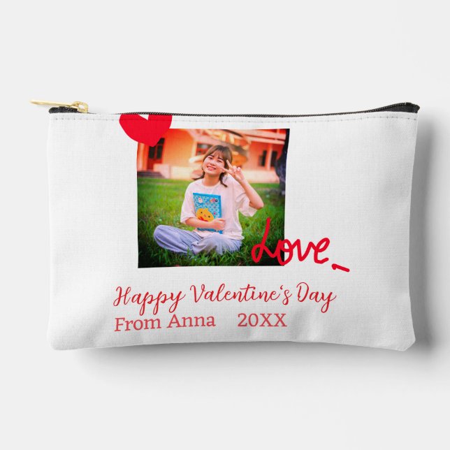 Pochette À Accessoires Red heart love heureuse Sainte-Valentin ajouter ph (Recto)
