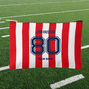 Pochette À Accessoires Red & Navy Sports Team Nom personnalisé Numéro d'é