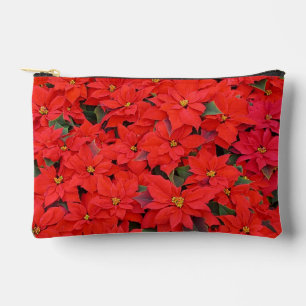 Pochette À Accessoires Red Poinsettias I Christmas Holiday Floral Photo