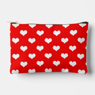 Pochette À Accessoires Red White Love Heart Motif Design