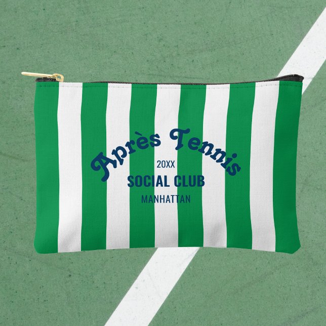 Pochette À Accessoires Retro Après Tennis Social Club Green Stripe  (Créateur téléchargé)