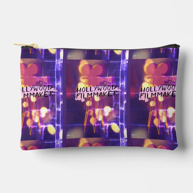 Pochette À Accessoires Rétro moderne cinéaste d'Hollywood en rose (Recto)