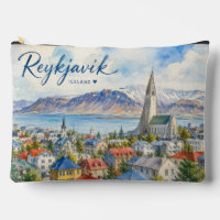 Reykjavik Islande souvenir aquarelle