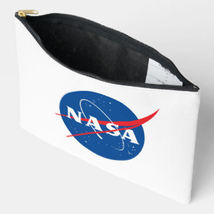 Pochette À Accessoires Roquette de logo de la NASA en blanc