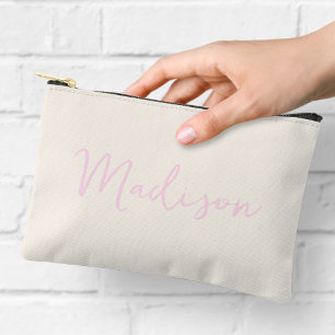 Pochette À Accessoires Rose et Crème Féminin Nom