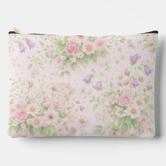 Pochette À Accessoires Rose florale rose et daisy — Botanique pastel