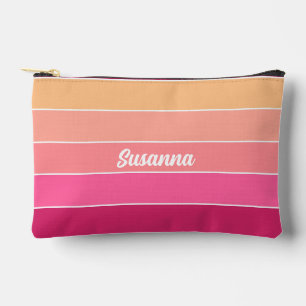 Pochette À Accessoires rose orange Personnalisé Couleur Été Blocage Bande