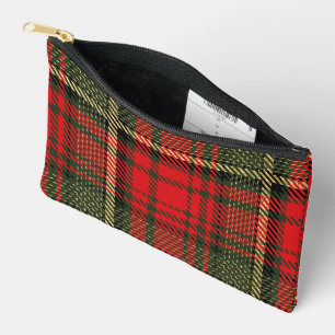 Pochette À Accessoires Rouge et vert plaid