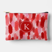 Rouge rose Abstrait brosses Motif Monogramme